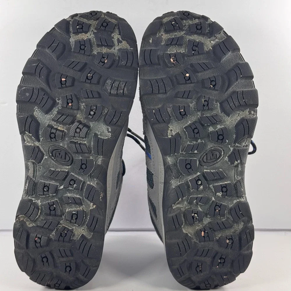 Merrell MK264767 Grey Blue Waterproof Hiking Boots Youth Size 2M MK264767